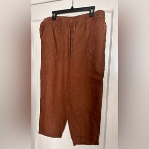 Lands' End Rust Linen Pants 16